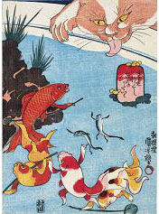 歌川国芳　「金魚づくし　百ものがたり」(ベルギー王立美術歴史博物館蔵)